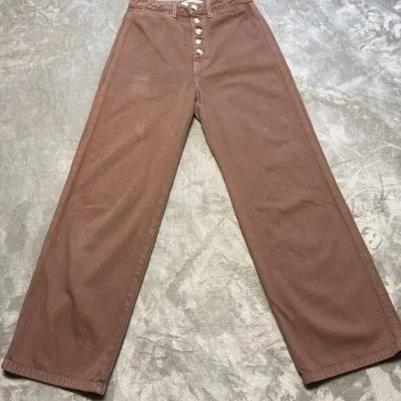 Reformation Jeans Womens 26 Lexi High Rise Wide Leg Button Fly Casual Chic - Picture 16 of 16